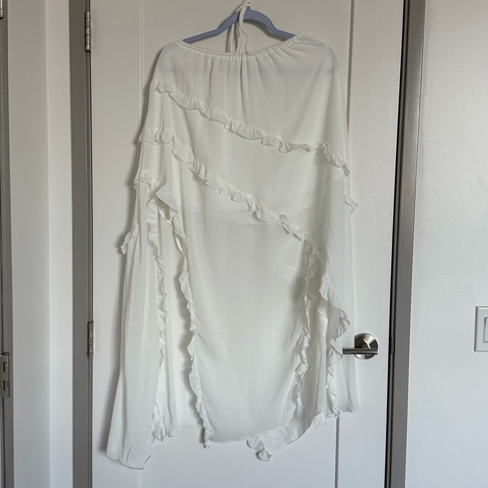 White Ruffled maxi skirt